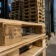 Heat-treated wooden pallets stamped for ISPM 15 compliance shipping to Japan