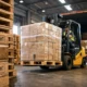 Warehouse preparing export shipments with ISPM 15 compliant wooden pallets for countries requiring ISPM 15 regulations