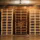 Stacked wooden pallets showing moisture control during kiln drying