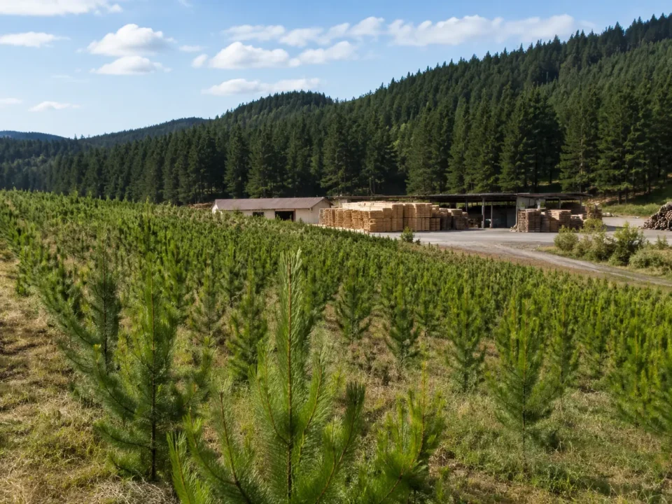 Managed pine plantation forest used for sustainable pallet timber